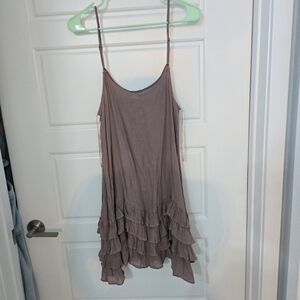 Easel Taupe Flowy Dress